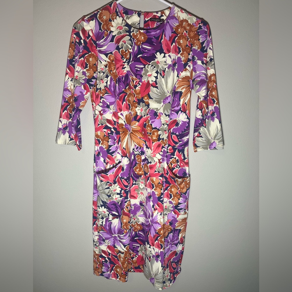 J. MCLAUGHLIN Dress Catalyst Palmer Smooth Stretch Floral Casual Shift Size XS